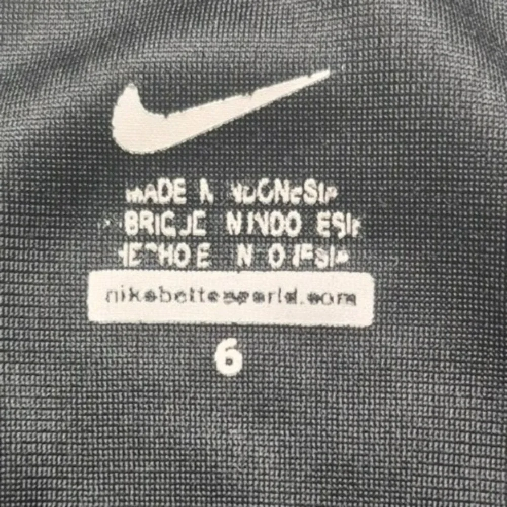 Nike boys black fully zip track jacket white logo & strips‎ on arms sz 6